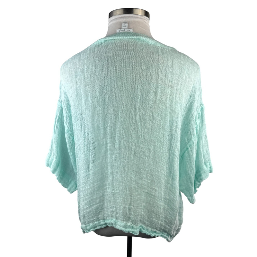 ✨2/$20 J. Jill Linen Mint Green Open Sheer Top Lagenlook Beachy Plus Size 1X - Picture 9 of 14